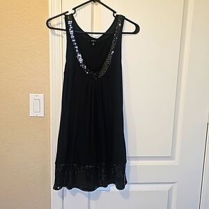 EXPRESS WOMENS BLACK DRESS WITH SEQUINS SZ XS